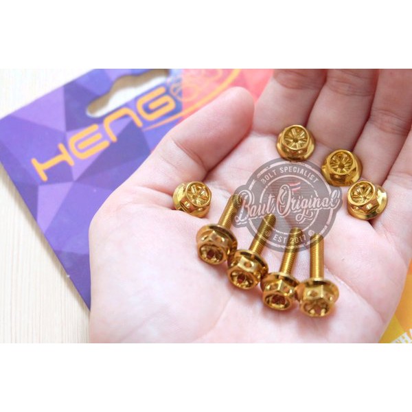 baut probolt gold flower 4x20 drat 6 panjang 2cm ori heng harga satuan