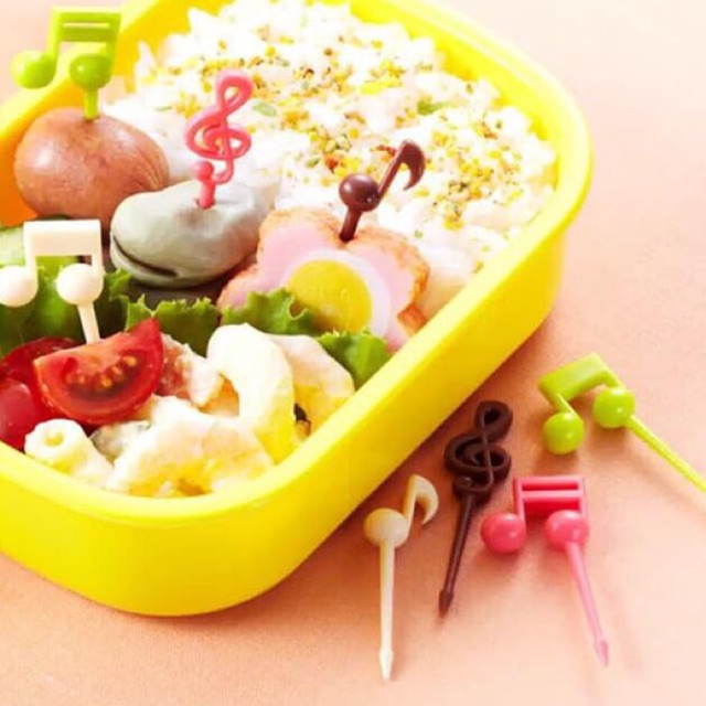 Tusukan Hias Bento Not Balok - Melody Pick - Aksesoris Bekal Anak - Tusuk Bento Melody