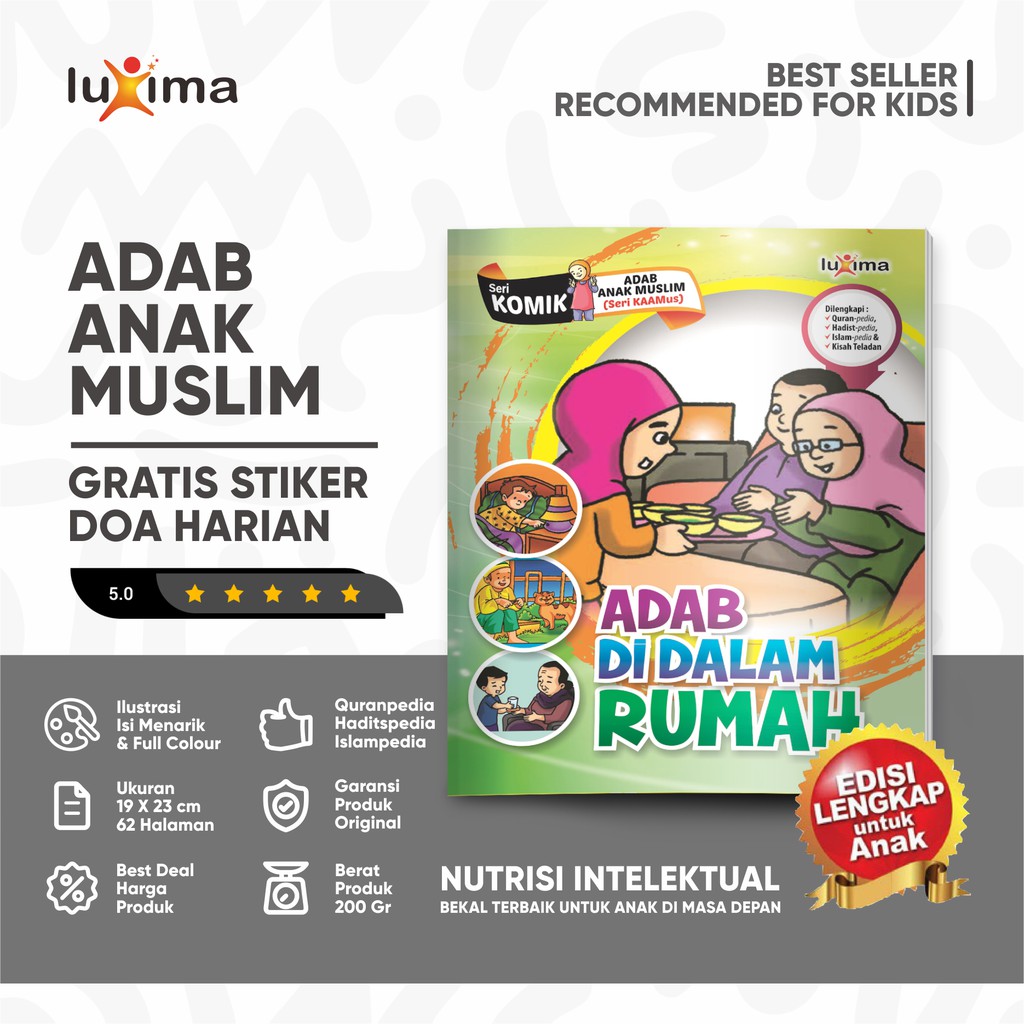 Komik Anak Muslim - Adab di Dalam Rumah - Seri Adab Anak Muslim 8 / Buku Cerita Bergambar dan Bacaan