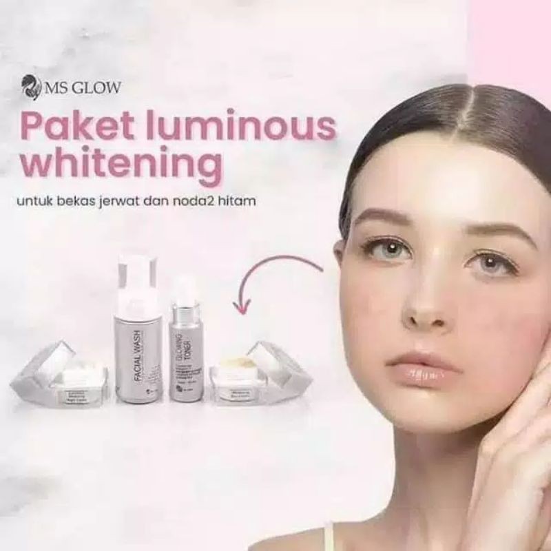 Ms Glow Paket Luminous - Paket Perawatan Wajah Wanita Mencerahkan Kulit Menghilangkan Bekas Jerawat-3