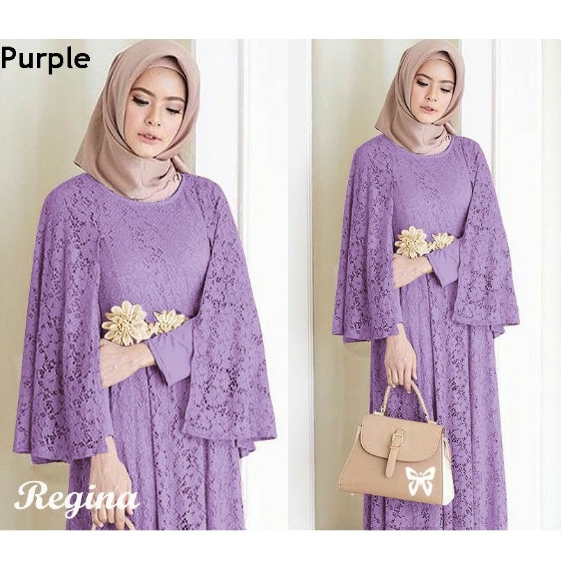 HOPYLOVY - Gamis Brukat Wanita Maxi Regina