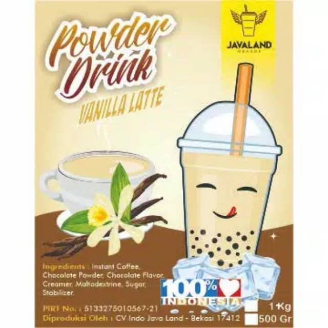 

Vanila Latte. Bubuk perasa minuman (powder drink) Javaland