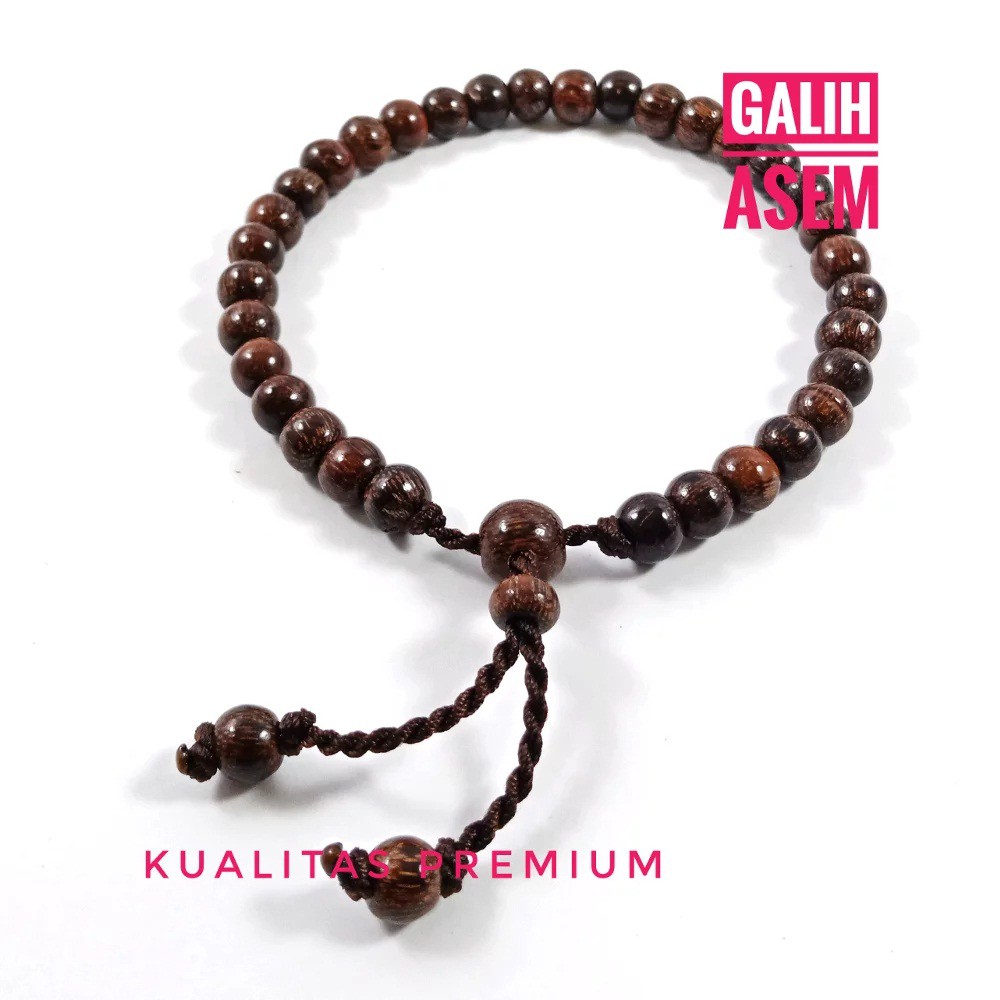 GELANG TASBIH ORIGINAL KAYU GALIH ASEM PREMIUM DIM 6MM MODEL TALI SHAMBALA AKSESORIES PERHIASAN GELANG KAYU ASLI BRACELET GELANG TANGAN