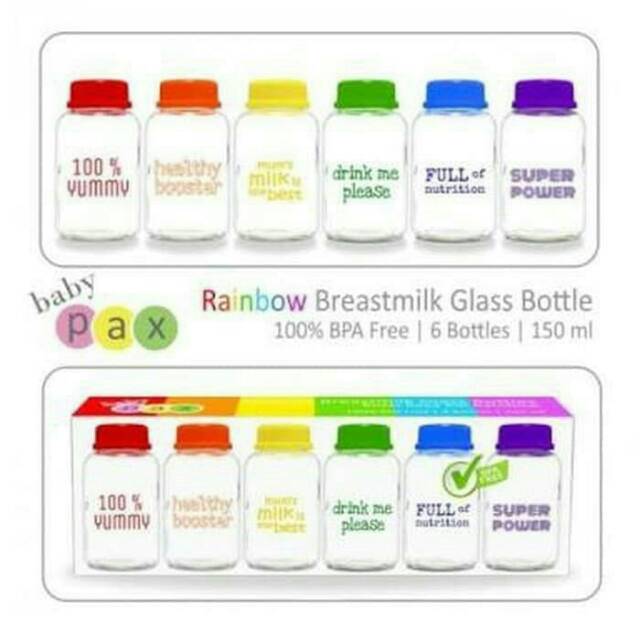 Baby fax Bottle asi kaca 150ml rainbow