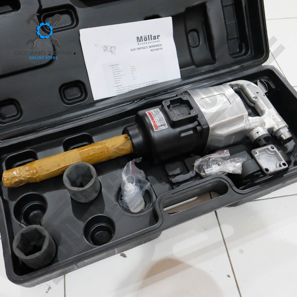 MOLLAR Air Impact Wrench 1 inch Anvil 9inci Alat Buka Baut Roda Truck