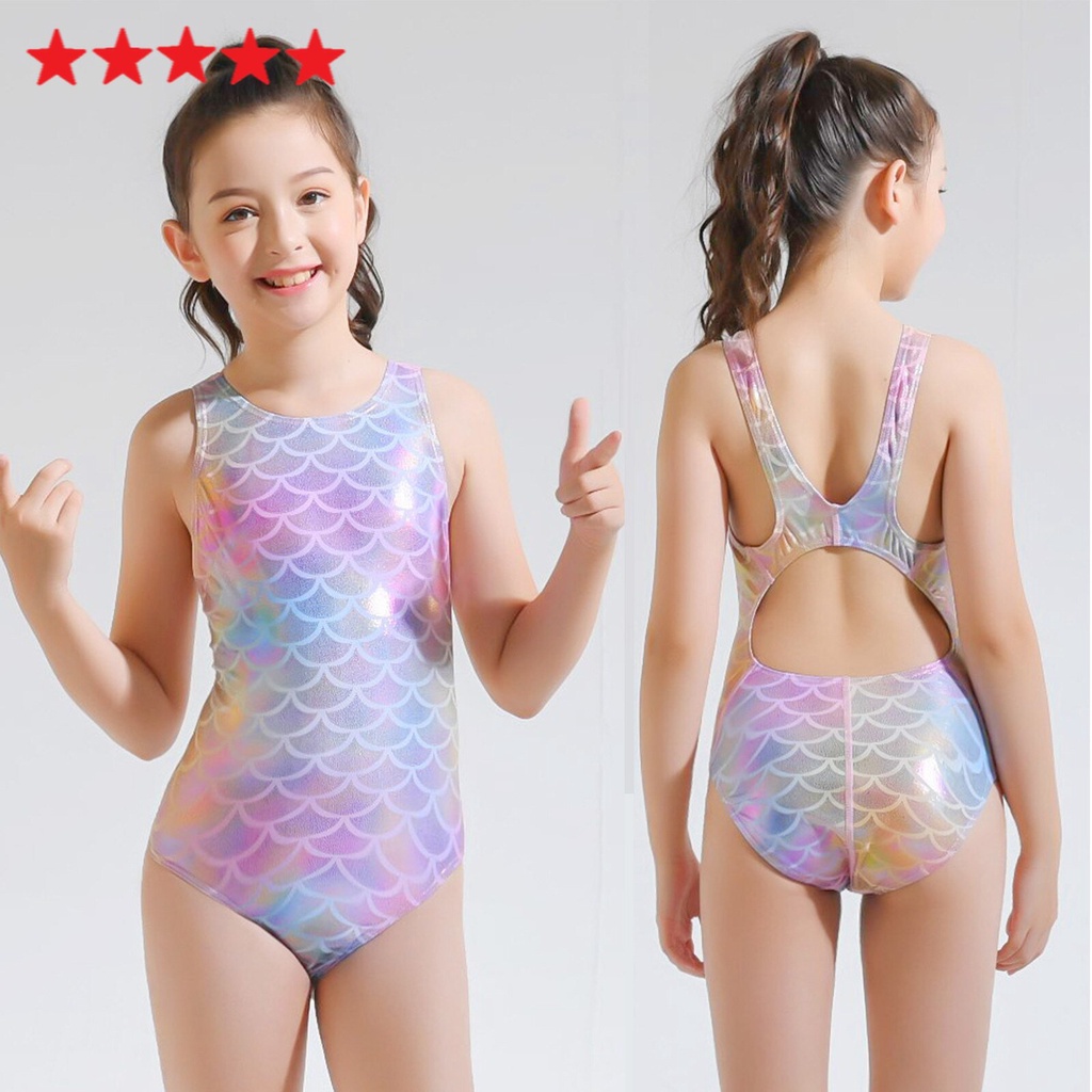 Setelan Baju Renang Anak Perempuan Impor Bahan Lembut - Bikini Satu Potong Untuk Gadis Usia 2-10 Tahun