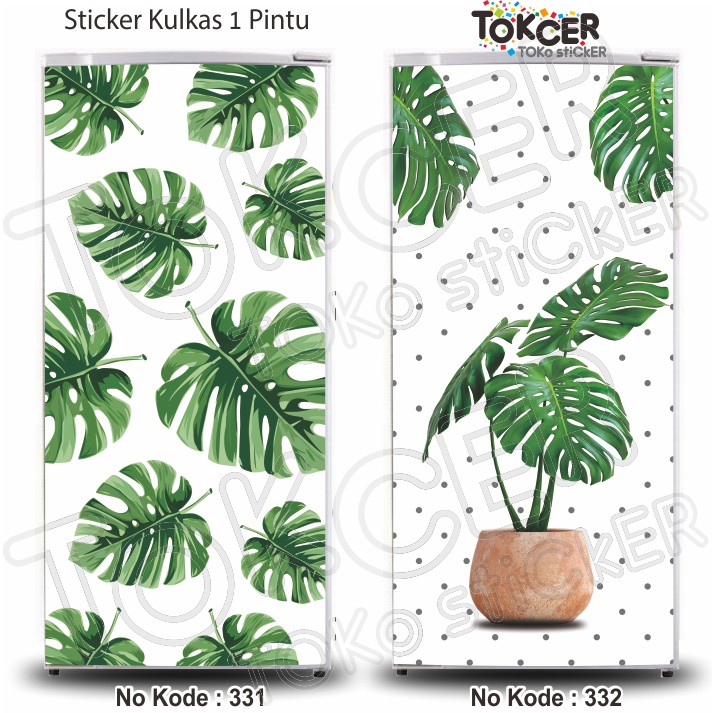 Stiker Kulkas 1 dan 2 Pintu Standar MONSTERA