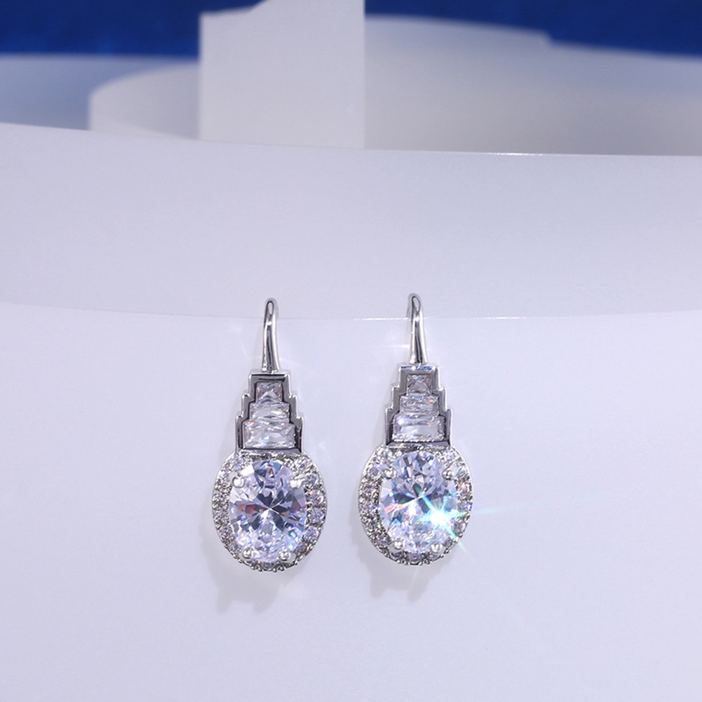 Hu Hu Hu Hu Hu Alat Bantu Pasang Kacamata♡ Anting Kait Gantung Wanita Desain Pagoda Hias Cubic Zircon Untuk Hadiah