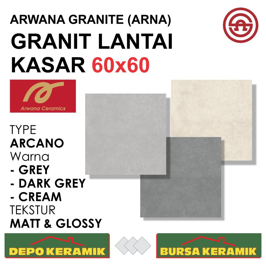 TERBATAS]Granit Lantai Murah Matt 60x60 ARCANO SERIES - ARNA ARWANA - CREAM