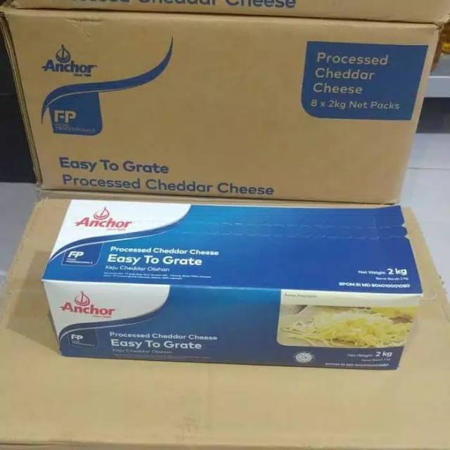 Jual Keju Cheese Cheddar Anchor Kg Easy To Grate Shopee Indonesia