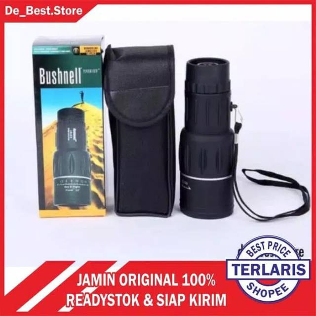 Teropong Bushnell Monocular 16x52 Zoom Lens Optical Original Import