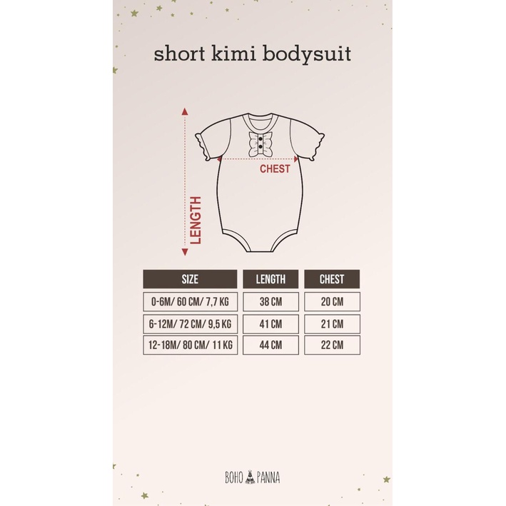 BOHO BABY SHORT KIMI BODYSUIT JUMPER LENGAN PENDEK BAYI BOHOBABY BOHOPANNA