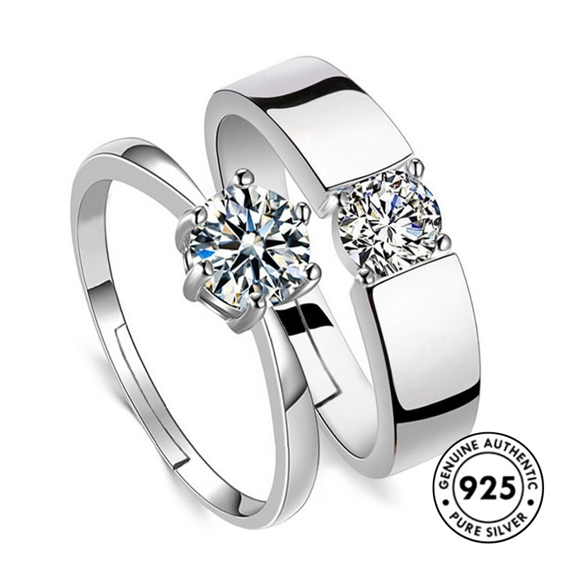 Cincin Sterling Silver 925 Model Terbuka Untuk Pria / Wanita