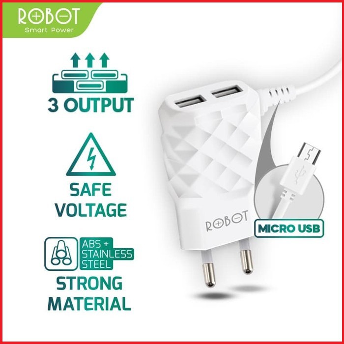 ROBOT RT-K5 ADAPTOR CHARGER ORIGINAL 1 USB CHARGING FOR IPHONE ANDROID