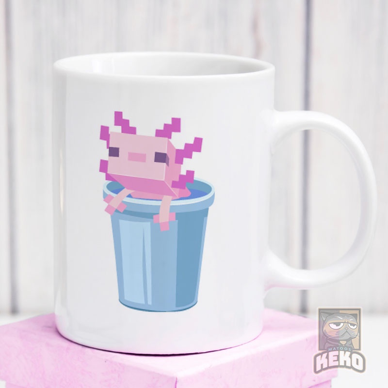 minecraft axolotl bucket Mug Gelas Keramik Unik