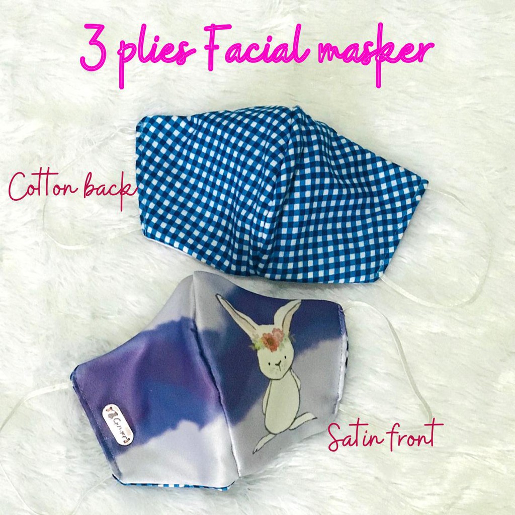 Skoola Masker Masker Remaja Karakter Lucu Satin Cotton 3 Lapis