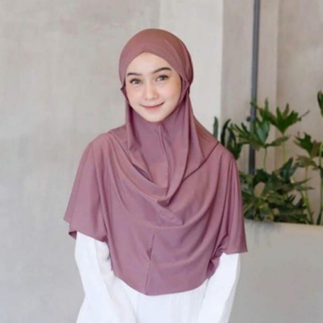 Hijab Bergo Jersey Tali Instan Jersey Premium /jilbab khimar simple maryam ZAKIA jersey premium-1