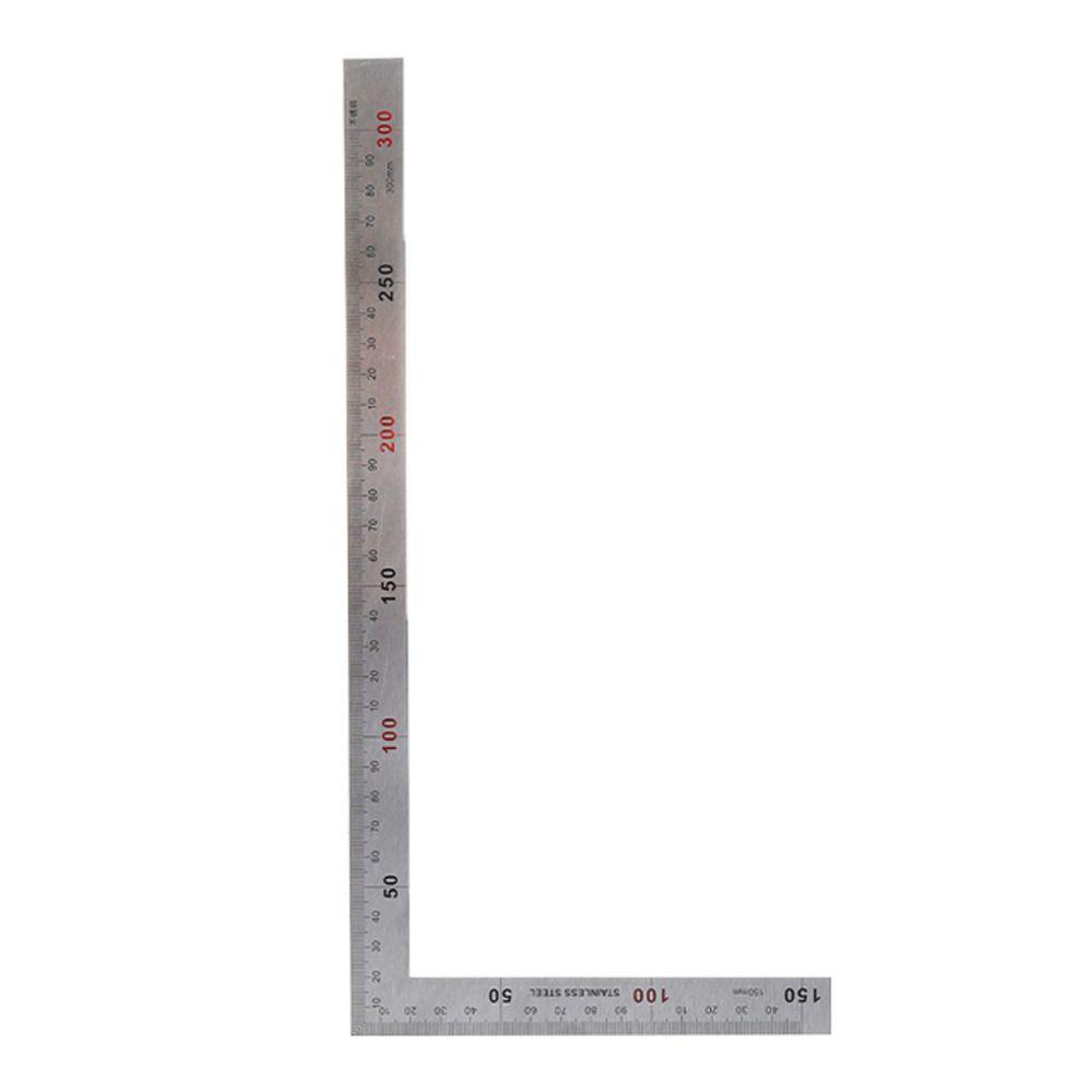 [Elegan] L Shape Ruler Pendidikan Kantor Dua Sisi Stainless Steel Alat Ukur Perlengkapan Sekolah90Penggaris Sudut