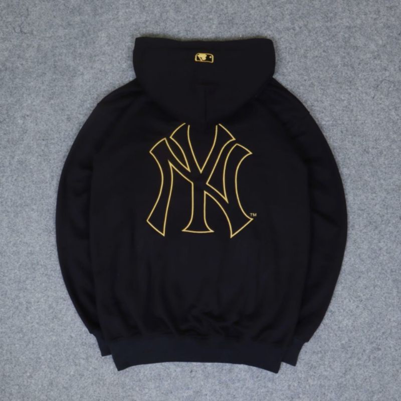 SWEATER HOODIE NY HITAM GOLD AUTHENTIC FULLTAG &amp; LEBEL