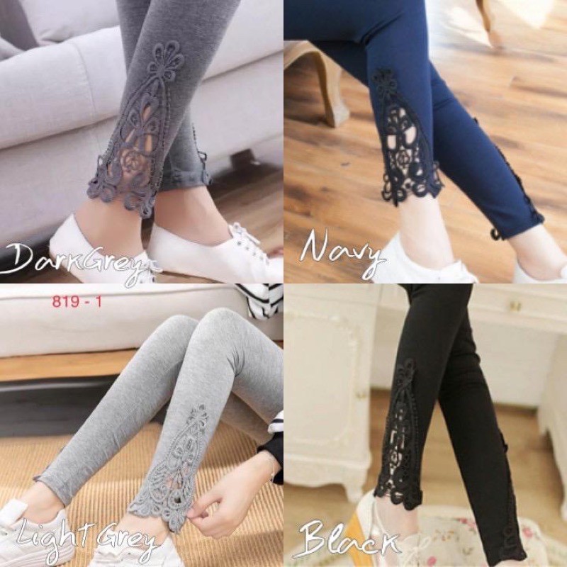 Legging Renda #24 Legging Tebal Import fit to S-XXL Celana Legging Wanita | Legging Jumbo | Legging Tebal