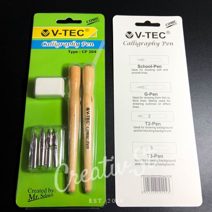 

Pendrawing- Comic Pen / Calligraphy Pen V-Tec Cp204 2 Pcs -Drawing-Pen.