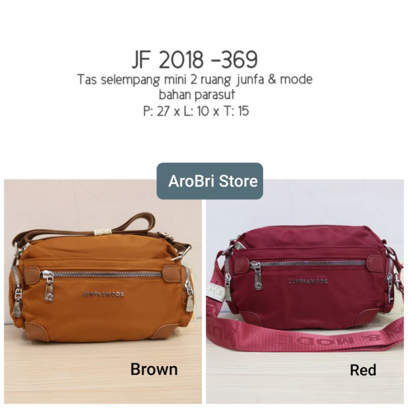 Tas selempang 2 ruang JF 2018 -369 merk junfa & mode bahan parasut