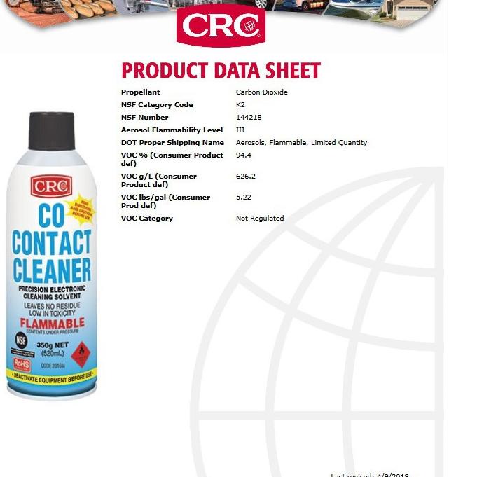 New CRC CO Contact Cleaner 2016M / 2016E マ