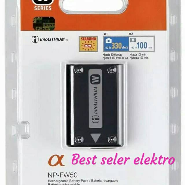 BATERAI SONY BUAT NP FW50 ALPHA NEX6