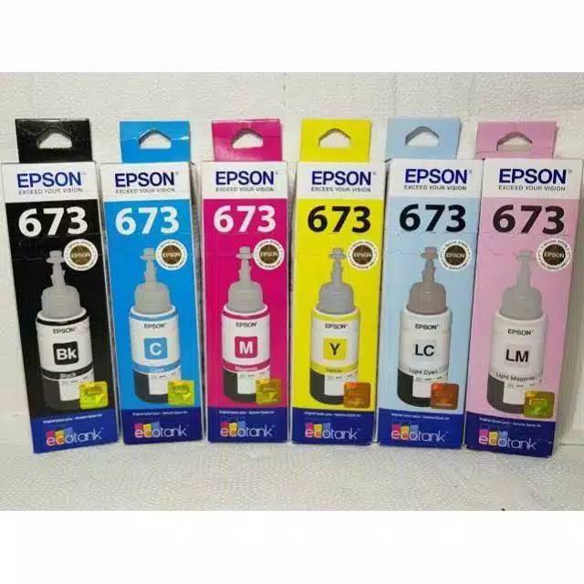 1 Set Tinta Epson 673 [B.C.M.Y.LC.LM] untuk Printer Epson L800, L805