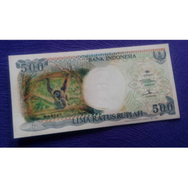 500 rupiah gambar monyet tahun 1991 langka