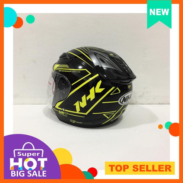 Helm Nhk R6 Motif Airfit R / Airfit Black Yellow Hitam Kuning Glossy