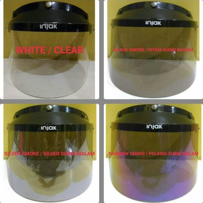 Kaca Helm, Visor Helm Bogo, Retro, Cakil Dll (Flat Visor) - Silver Smoke
