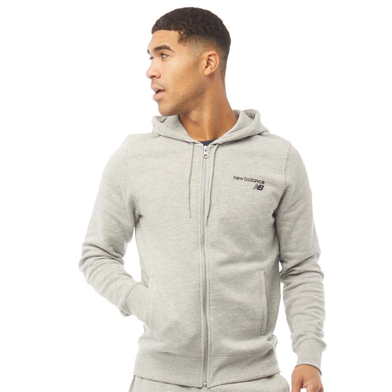 NB Zip Hoodie Small Logo Grey Ess
