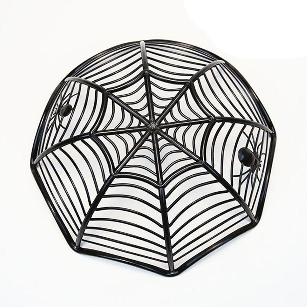 Solighter Halloween Mangkok Buah Keluarga Plastik Susun Alat Peraga Biskuit Kemasan Keranjang Dekorasi Halloween Spider Candy Basket