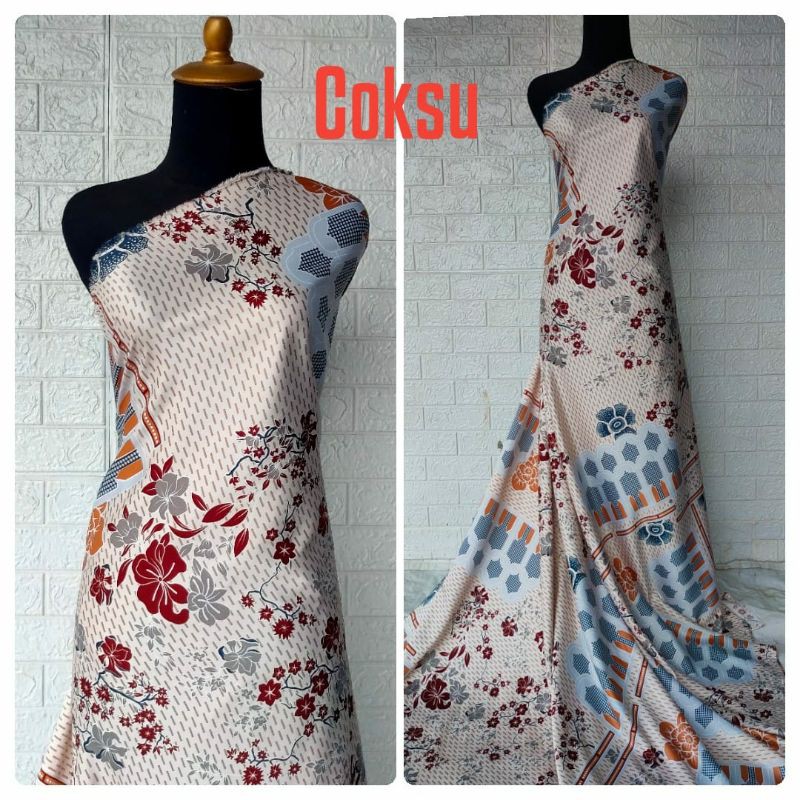 Kain Dr Silk Motif Vanda &amp; Maxmara motif Laluna harga per setengah meter