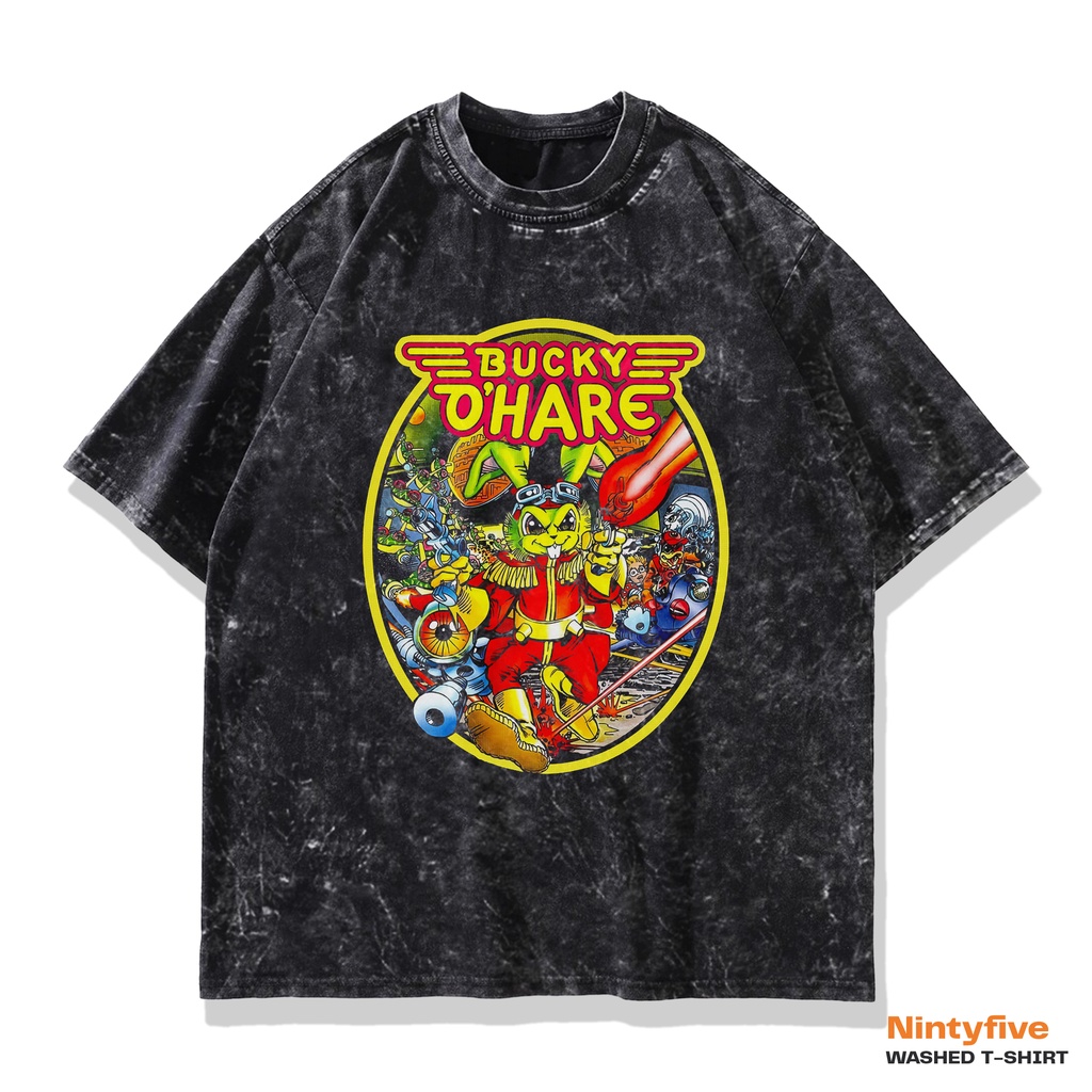 Baju Anime Bucky o'hare Oversized Wash | T shirt Kaos Anime Bucky ohare Oversize