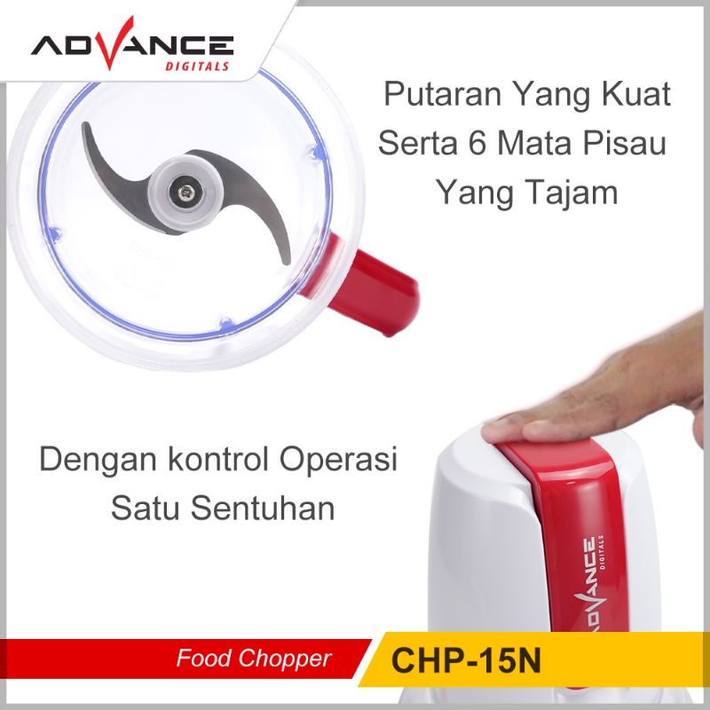 Advance 1.5L food Chopper Elektrik CHP-15N Multifungsi |Garansi Resmi Advance 1 Tahun