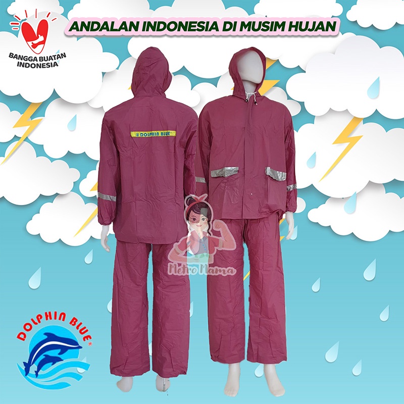 Jas Hujan Jaket Celana DOLPHIN SPACY Scotchlight 961 BIG SIZE XXL