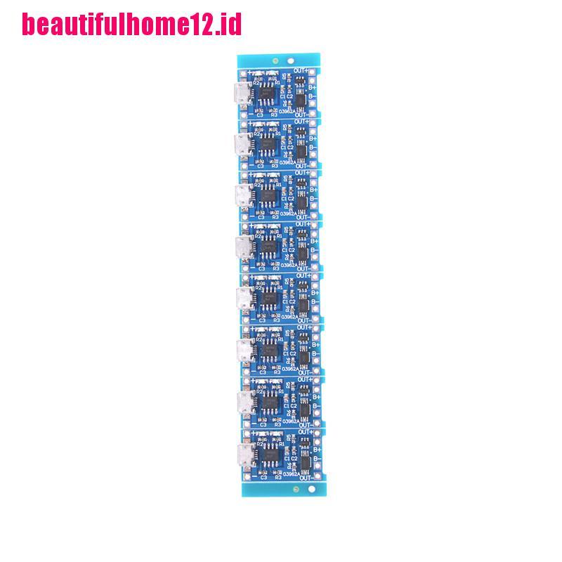 / Beautifulhome / 2 / 5 / 10pcs Papan Modul Charger Baterai Lithium 5V Micro USB 1A 18650