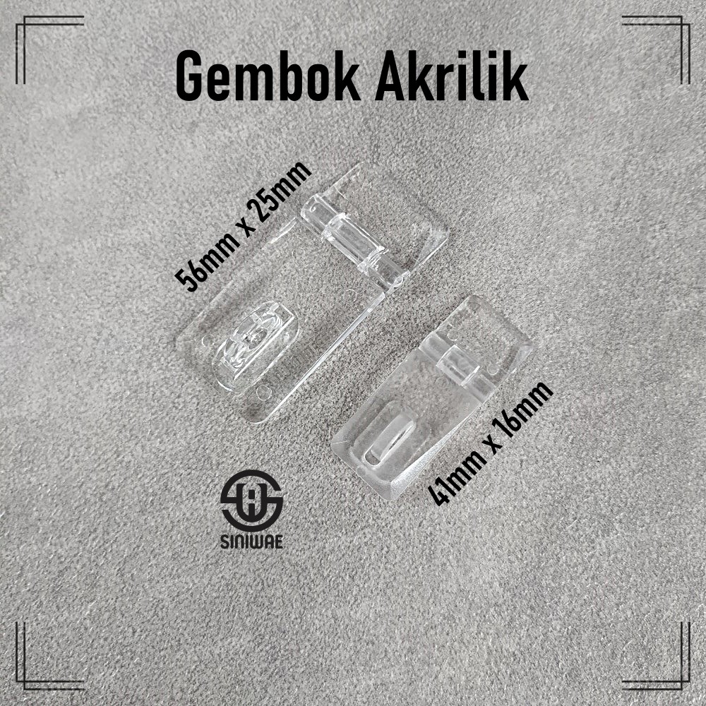 Gembok Akrilik Kunci Transparan Grendel Bening Lock Acrylic Overpal Latch Box Kotak Amal