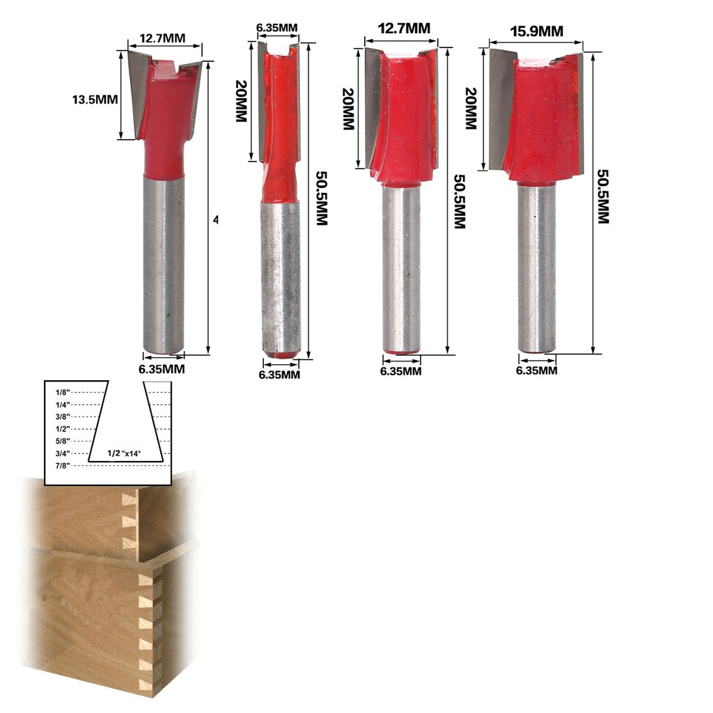 YUKIDO Mata Mesin Profil Router Bit Set 15 Pcs 1/4 Inch Untuk Membentuk Kayu Free Box PLASTIK