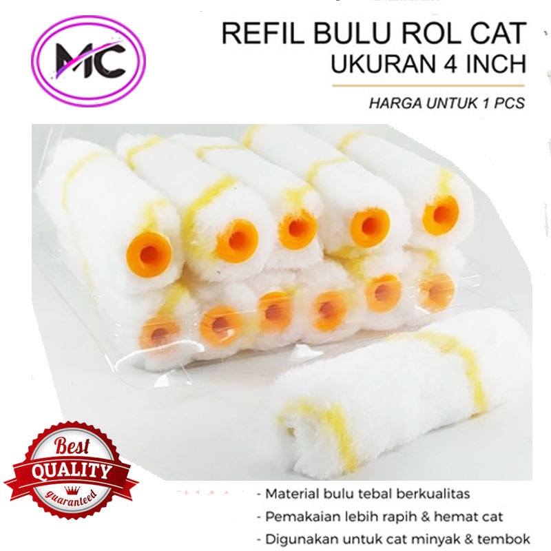 Bulu Roll Cat Tembok Dinding Kuas Rol Kapal Kecil Refill Bulu Halus Roller Isi Ulang Waterproofing Murah