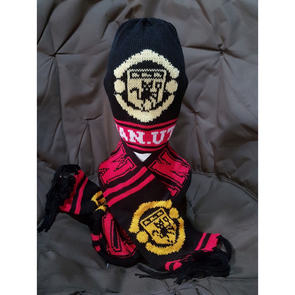 Kupluk bola persib persija barca madrid mu beanie Rajut allsize syal set BEA-BOLA SET