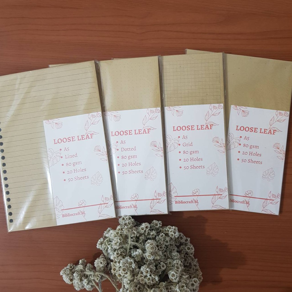 

Loose Leaf A6 A5 B5 | KRAFT/ Kertas Binder/ Isi Notes [80 gsm] by Bibliocraft