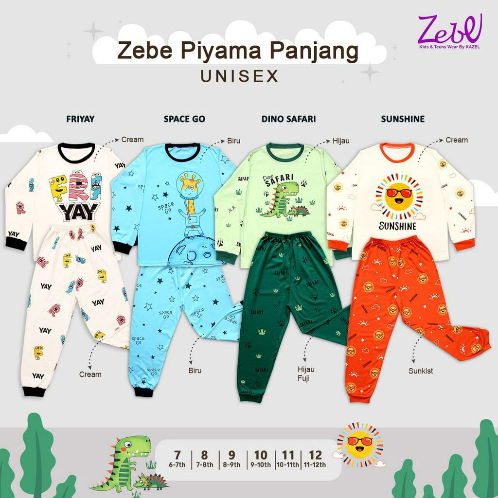 Zebe Piyama Unisex Edition (6-12 tahun) - Setelan Panjang