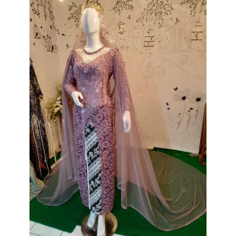 kebaya lilac full payet READY SIAP KIRIM