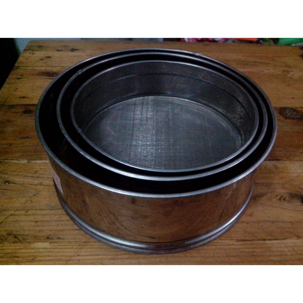 SARINGAN SANTAN KELAPA /AYAKAN TEPUNG STAINLESS (1 SET ISI 3) Penyaring