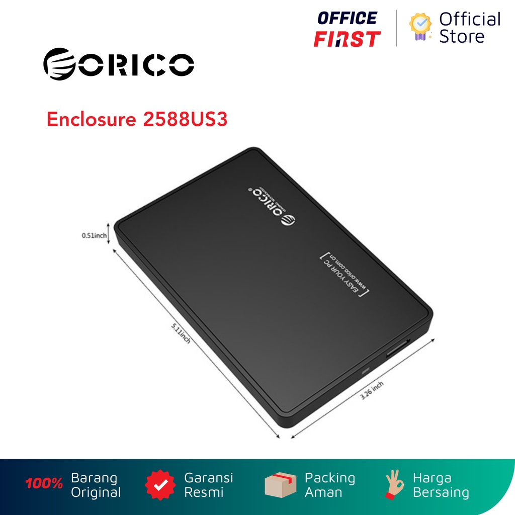 ORICO 2588US3 2.5 inch SATA HDD SSD Mobile Enclosure with USB 3.0 2588