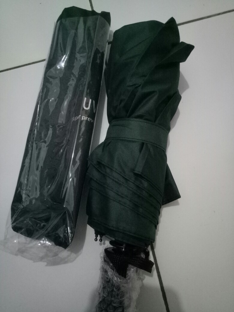 Payung Lipat Premium Anti Sinar Uv Matahari Panas Hujan Protection - Light Blue