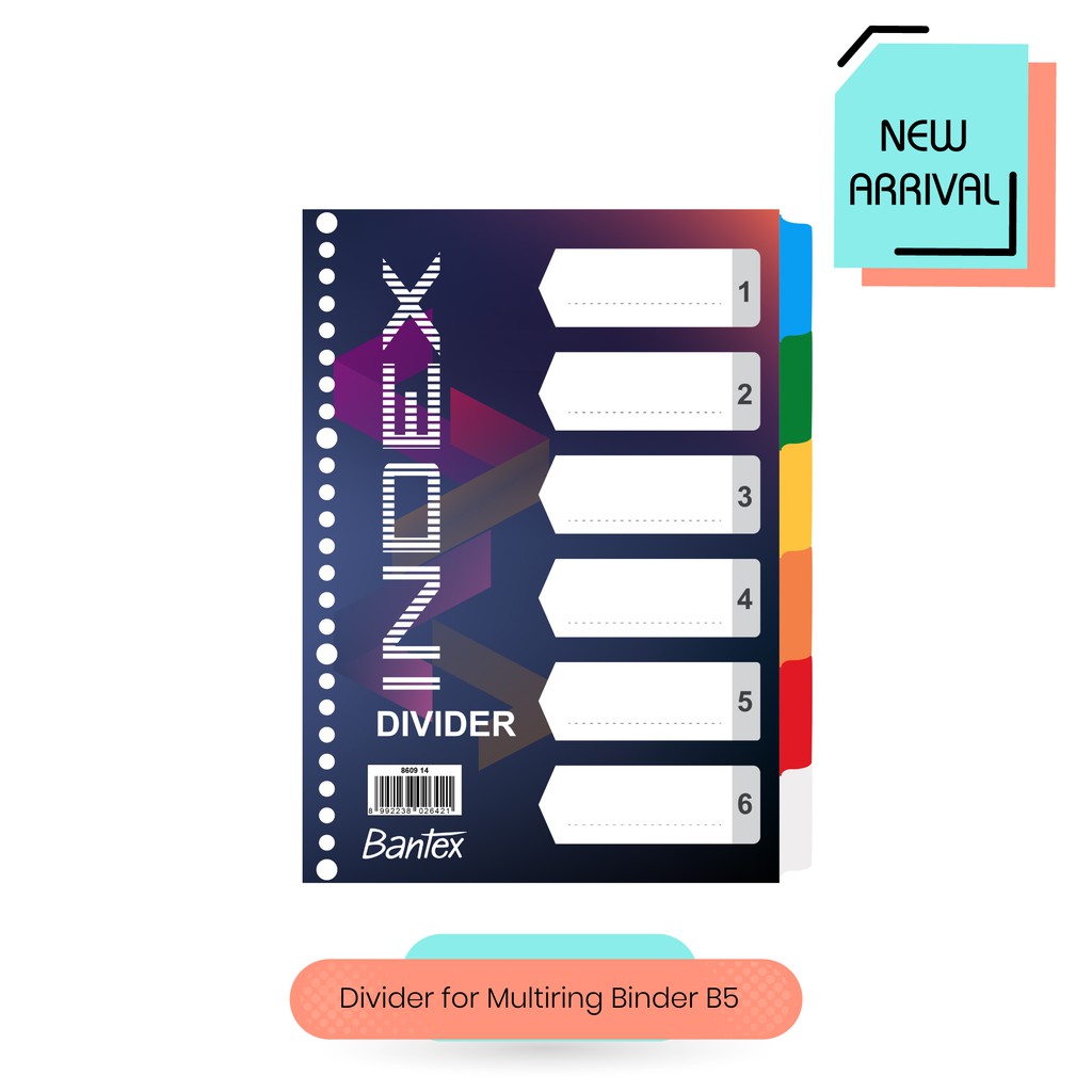 

Bantex Divider B5 Size 26 Holes 6 Dividers Enigma Blitz #8609 14